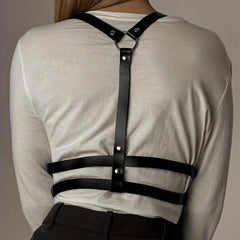 Punk PU Leather Waist Belt Women Goth Suspenders Music Dance Club