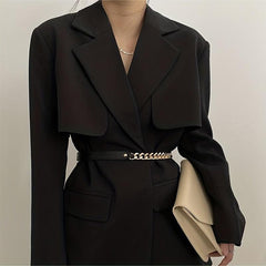 PU Leather Stitching Chain Belt Thin Belt For Women