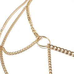 Punk Layered Body Chains Hollow Out Waist Chain Vintage Body Jewelry