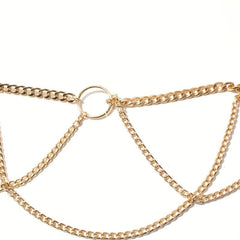 Punk Layered Body Chains Hollow Out Waist Chain Vintage Body Jewelry