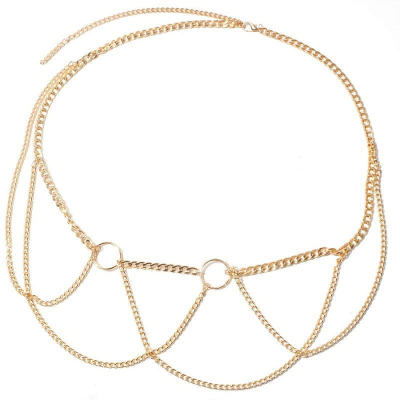 Punk Layered Body Chains Hollow Out Waist Chain Vintage Body Jewelry
