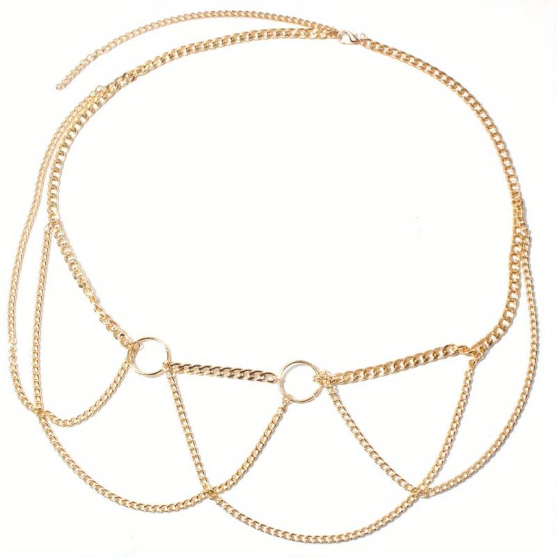 Punk Layered Body Chains Hollow Out Waist Chain Vintage Body Jewelry