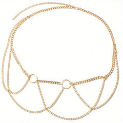 Punk Layered Body Chains Hollow Out Waist Chain Vintage Body Jewelry