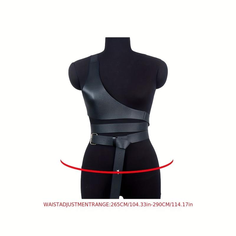Women's Punk Harness Belt PU Leather Waistband
