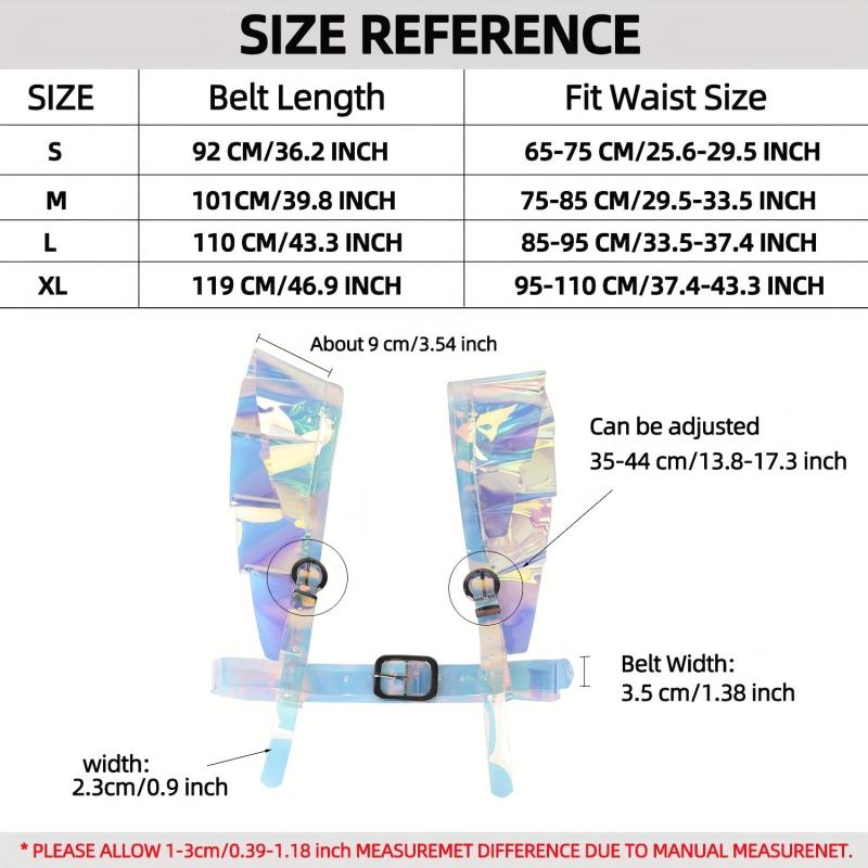 Laser Y2K PVC Harness Belt for Women