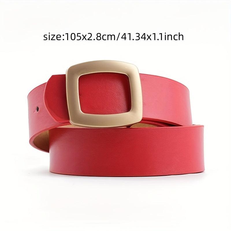 Vintage Square Buckle PU Belt for Women