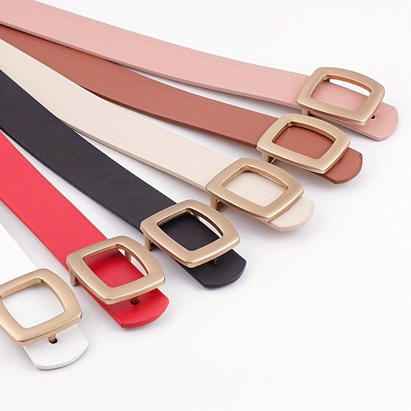 Vintage Square Buckle PU Belt for Women