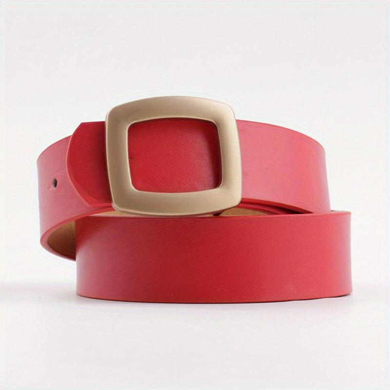 Vintage Square Buckle PU Belt for Women