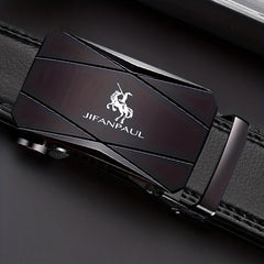 Men's PU Leather Automatic Buckle Belt for Business Casual Wear