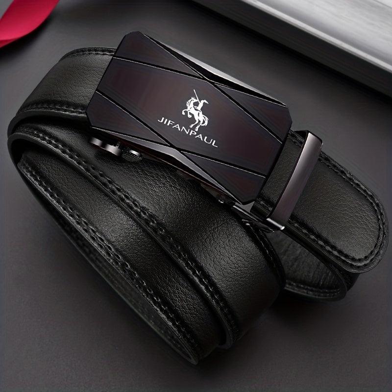 Men's PU Leather Automatic Buckle Belt for Business Casual Wear