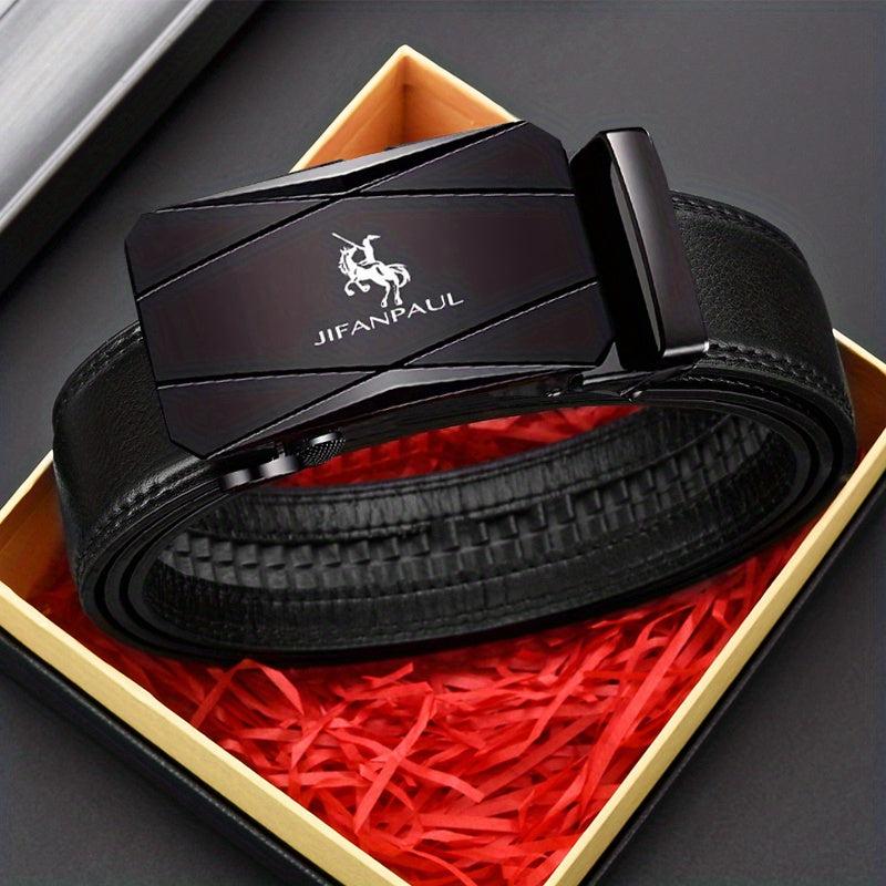 Men's PU Leather Automatic Buckle Belt for Business Casual Wear