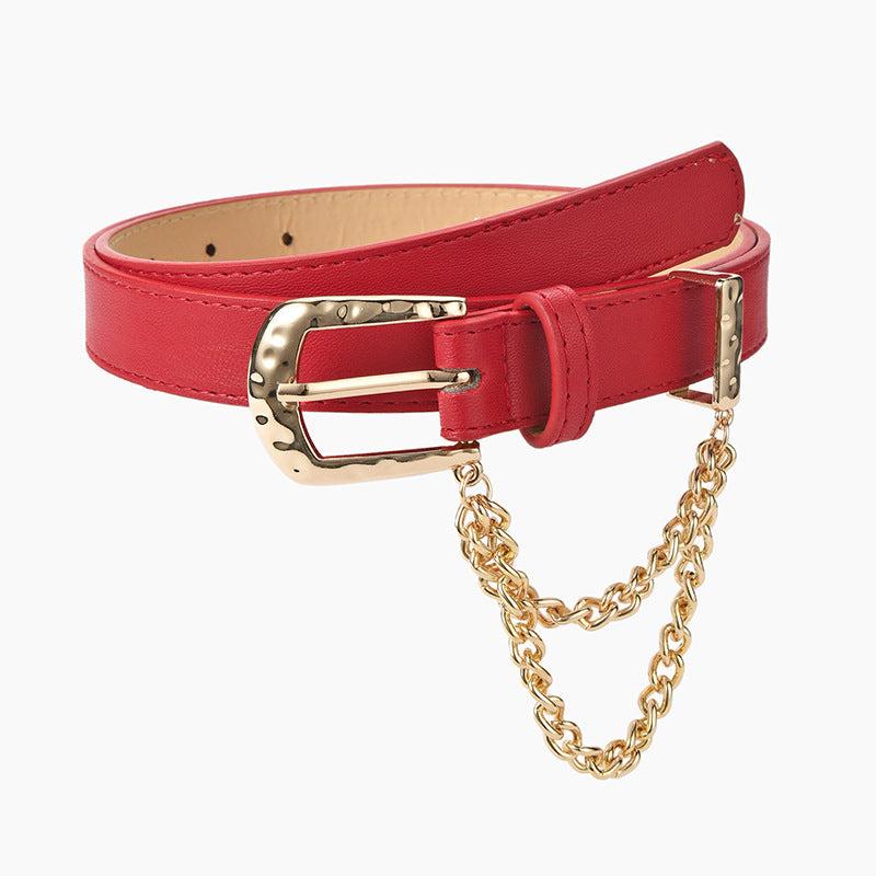 Chain Tassel Pin Buckle Belt for Women