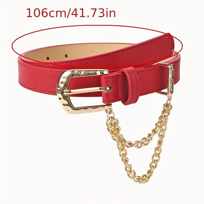 Chain Tassel Pin Buckle Belt for Women