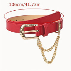 Chain Tassel Pin Buckle Belt for Women