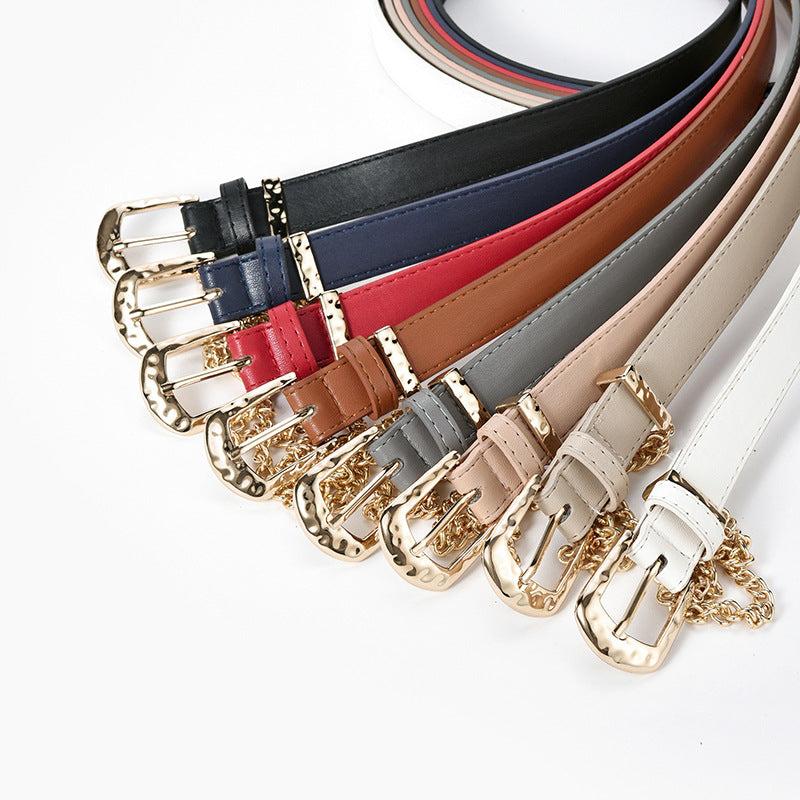 Chain Tassel Pin Buckle Belt for Women