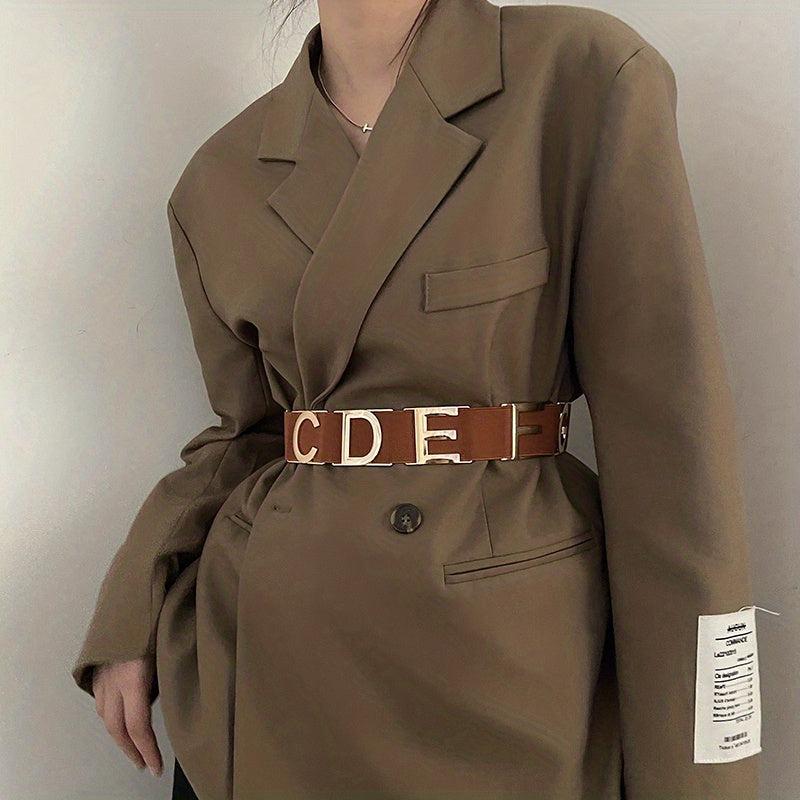 Solid Wide Waistband Vintage Dress Coat Girdle For Women