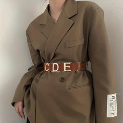 Solid Wide Waistband Vintage Dress Coat Girdle For Women
