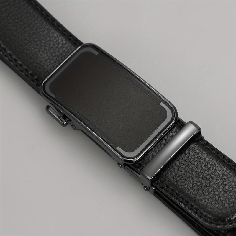 Men's PU Leather Belt Automatic Buckle Business Suit Waist Strap