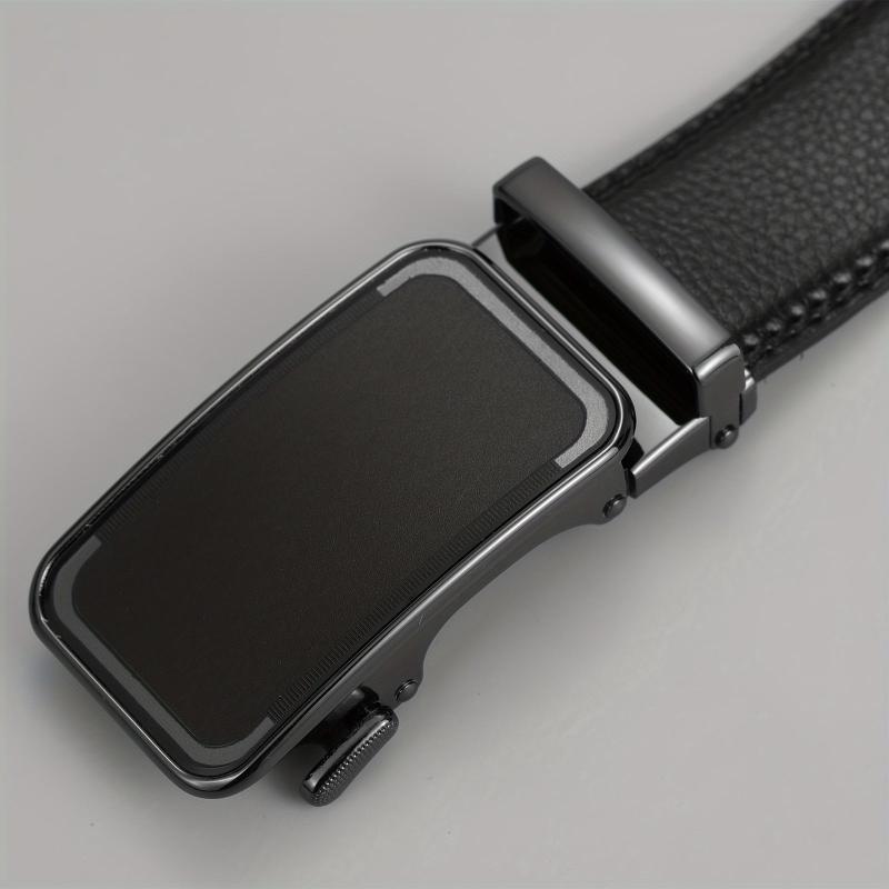 Men's PU Leather Belt Automatic Buckle Business Suit Waist Strap