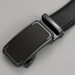 Men's PU Leather Belt Automatic Buckle Business Suit Waist Strap