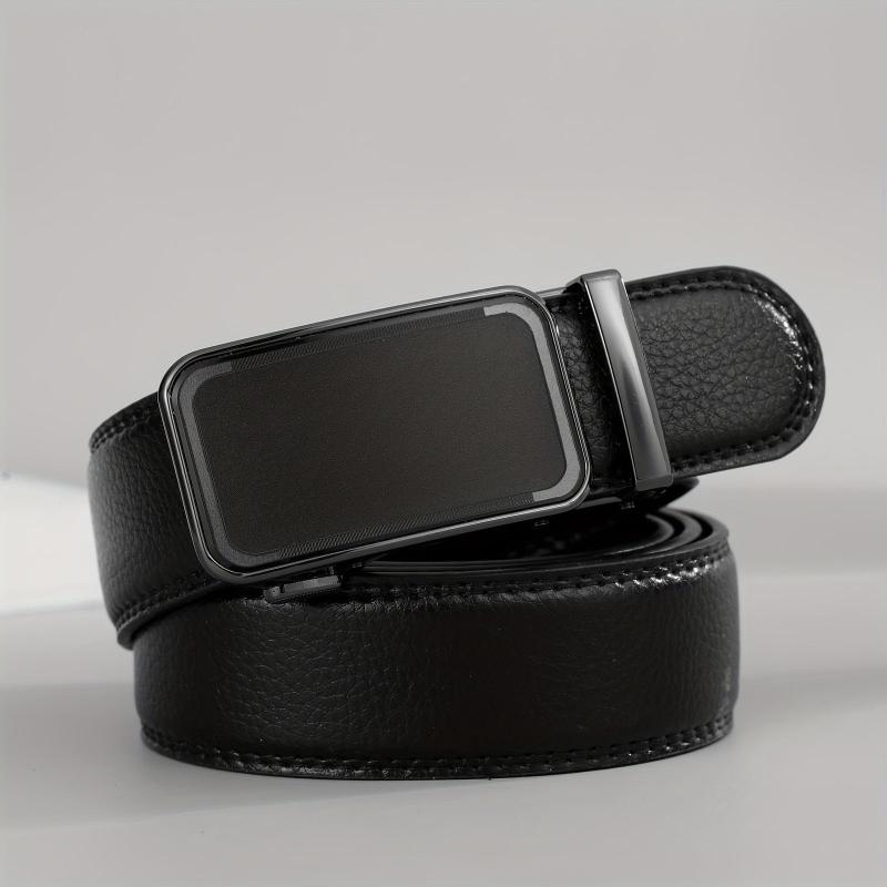 Men's PU Leather Belt Automatic Buckle Business Suit Waist Strap
