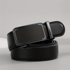Men's PU Leather Belt Automatic Buckle Business Suit Waist Strap