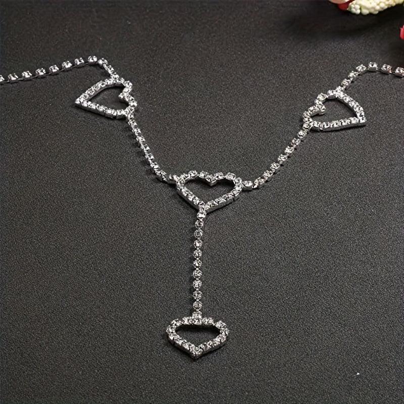 Vintage Hollow Metal Chain Rhinestone Dress Chain for Women