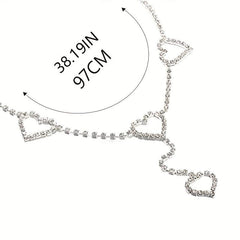 Vintage Hollow Metal Chain Rhinestone Dress Chain for Women