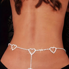 Vintage Hollow Metal Chain Rhinestone Dress Chain for Women