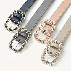 Metal Ring Braided Buckle Belt Vintage Solid Jeans Belts