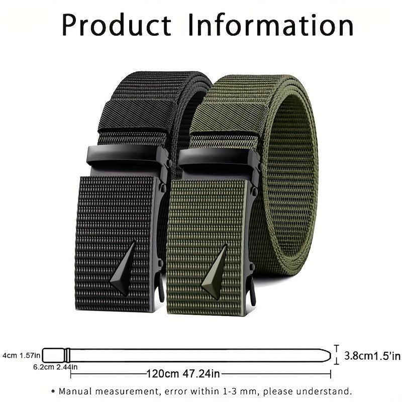 Men Automatic Buckle Nylon Army Tactical Belt Military Waist Canvas Belts