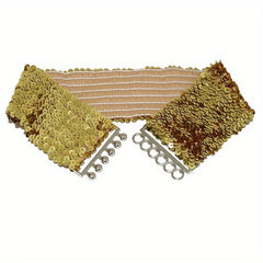 Sparkling Sequins Wide Belt for Women Elastic Dress Coat Waistband