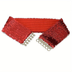 Sparkling Sequins Wide Belt for Women Elastic Dress Coat Waistband