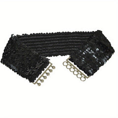 Sparkling Sequins Wide Belt for Women Elastic Dress Coat Waistband