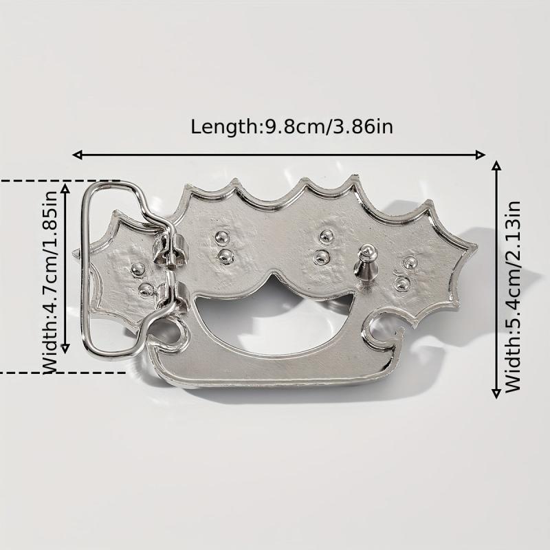 Skull Head Belt Buckle Vintage Hollow Out Western Cowboy Halloween Accessor