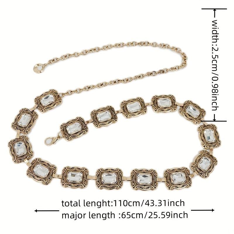 Boho Engraved Metal Chain Belt Vintage Waist Chain