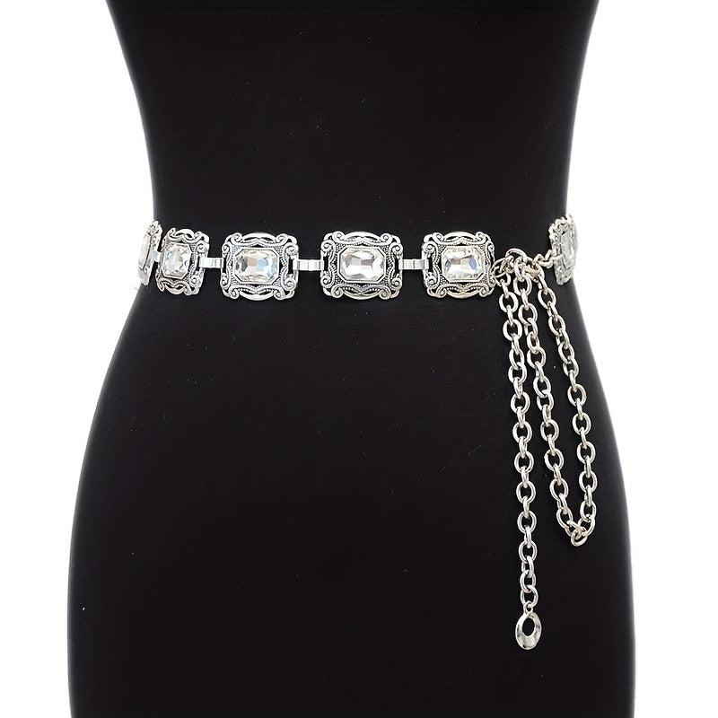 Boho Engraved Metal Chain Belt Vintage Waist Chain
