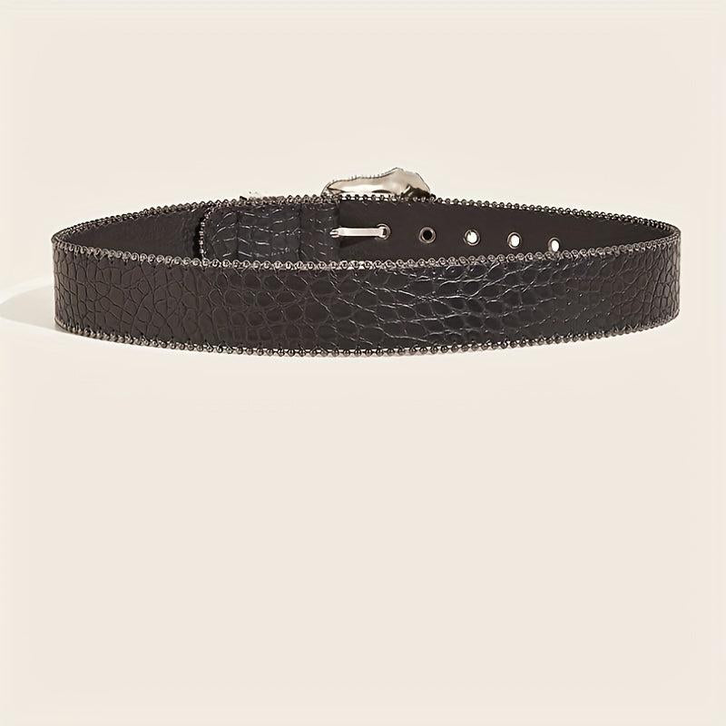 Carved Buckle PU Vintage Western Belt Punk Belts
