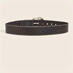 Carved Buckle PU Vintage Western Belt Punk Belts