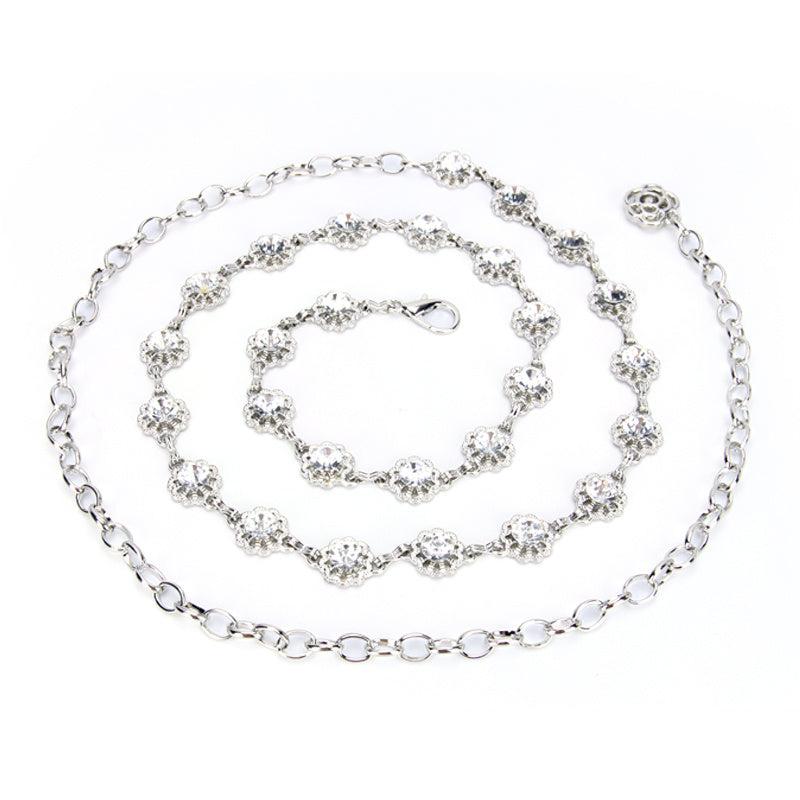 Women's Rhinestone Body Chain Belt Dress Skirt Accessory