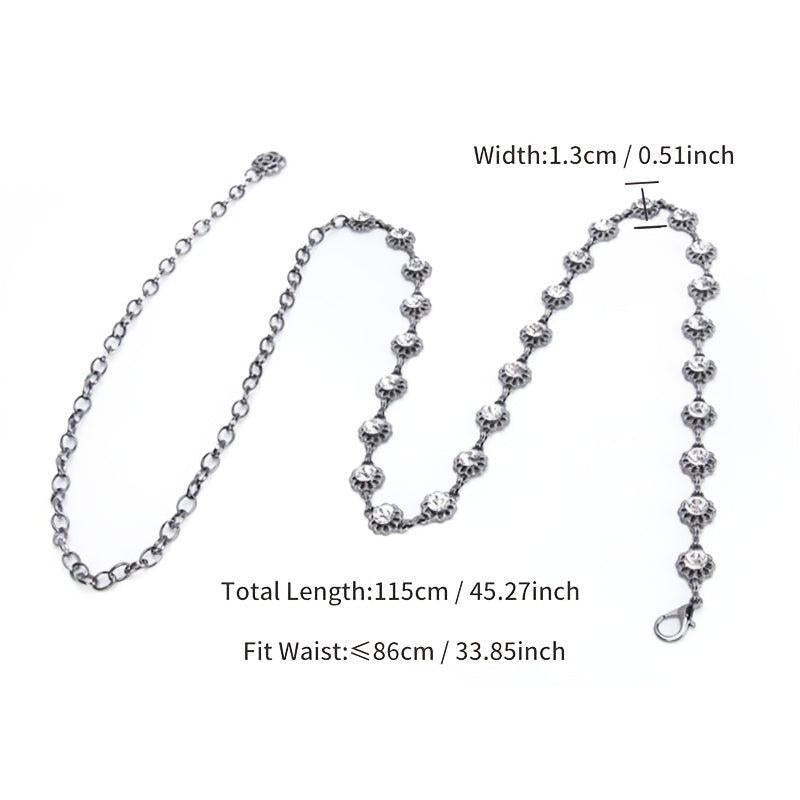 Women's Rhinestone Body Chain Belt Dress Skirt Accessory