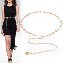 Women's Rhinestone Body Chain Belt Dress Skirt Accessory