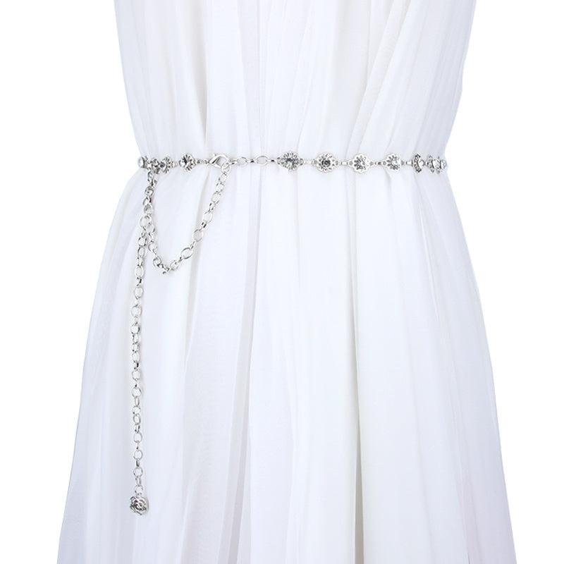 Women's Rhinestone Body Chain Belt Dress Skirt Accessory