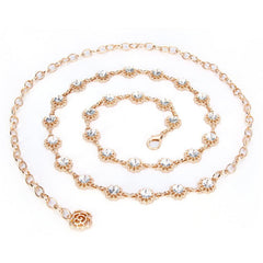 Women's Rhinestone Body Chain Belt Dress Skirt Accessory