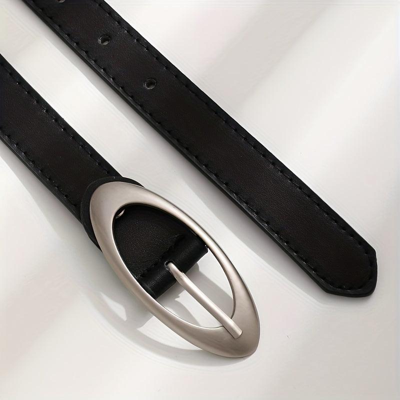 Stylish Oval Buckle Thin Belt Casual Jeans Pants Belt