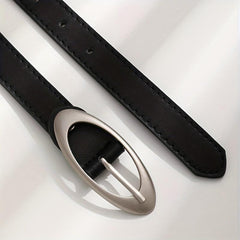 Stylish Oval Buckle Thin Belt Casual Jeans Pants Belt