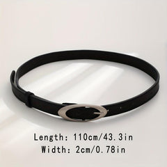 Stylish Oval Buckle Thin Belt Casual Jeans Pants Belt