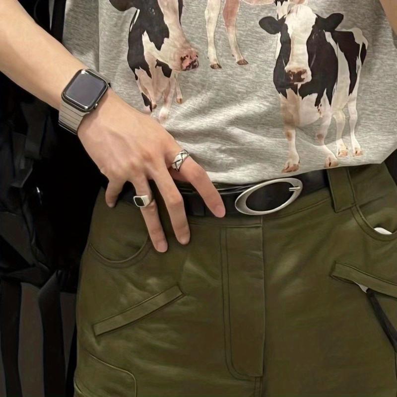 Stylish Oval Buckle Thin Belt Casual Jeans Pants Belt
