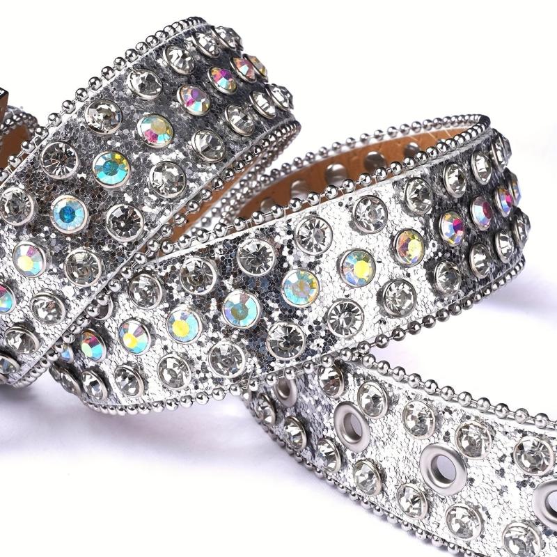 Sparkling Rivet PU Leather Belt Y2K Jeans Pants Accessories