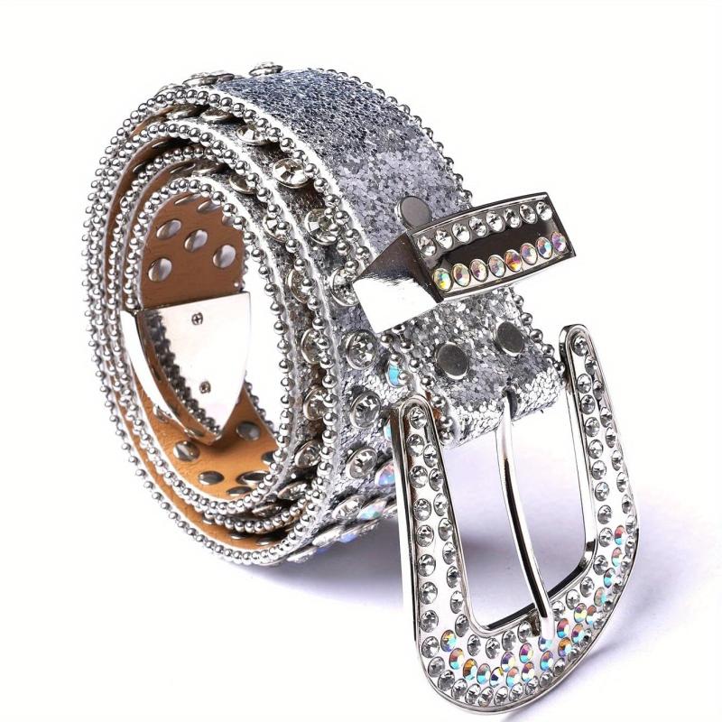Sparkling Rivet PU Leather Belt Y2K Jeans Pants Accessories